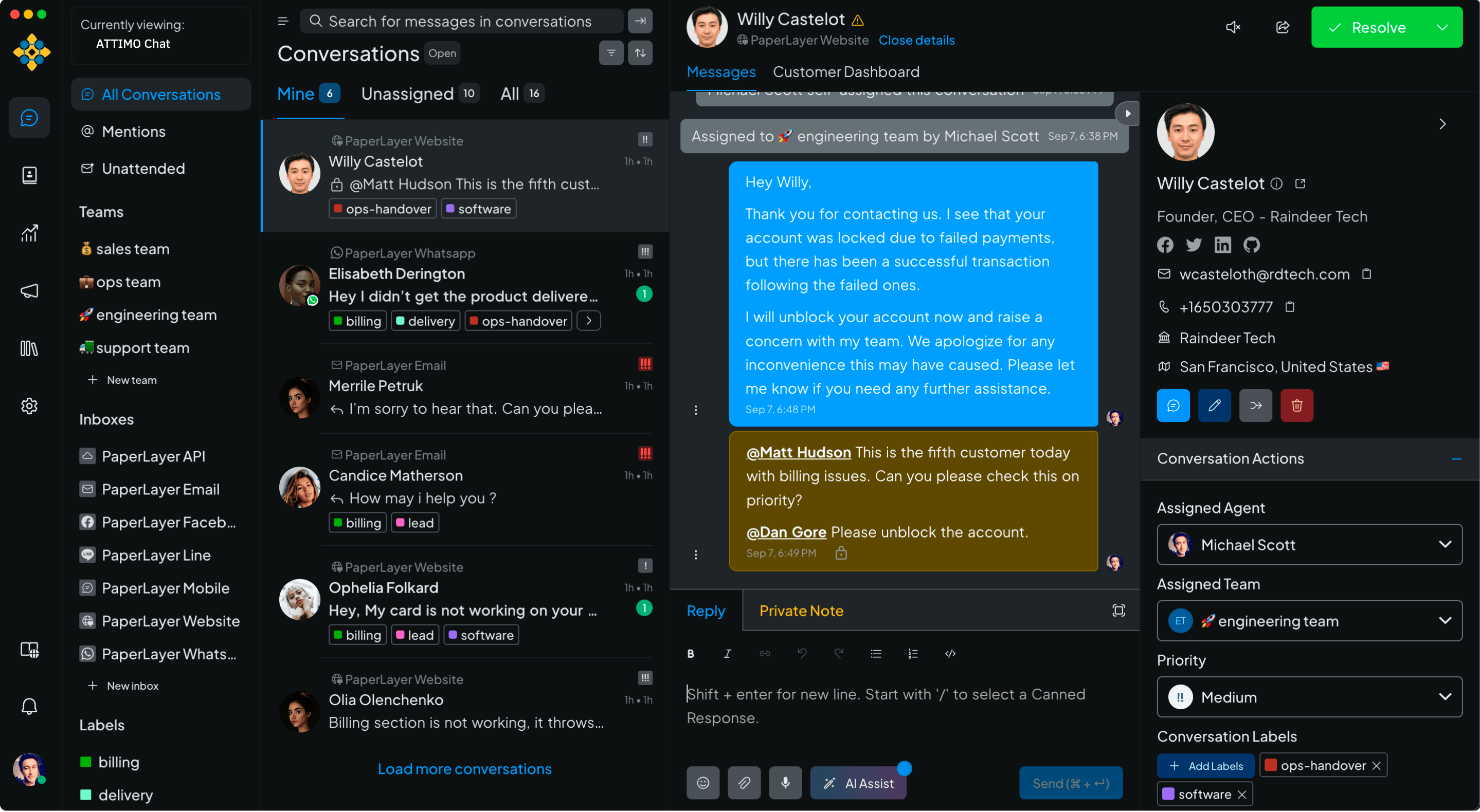 Attimo chat